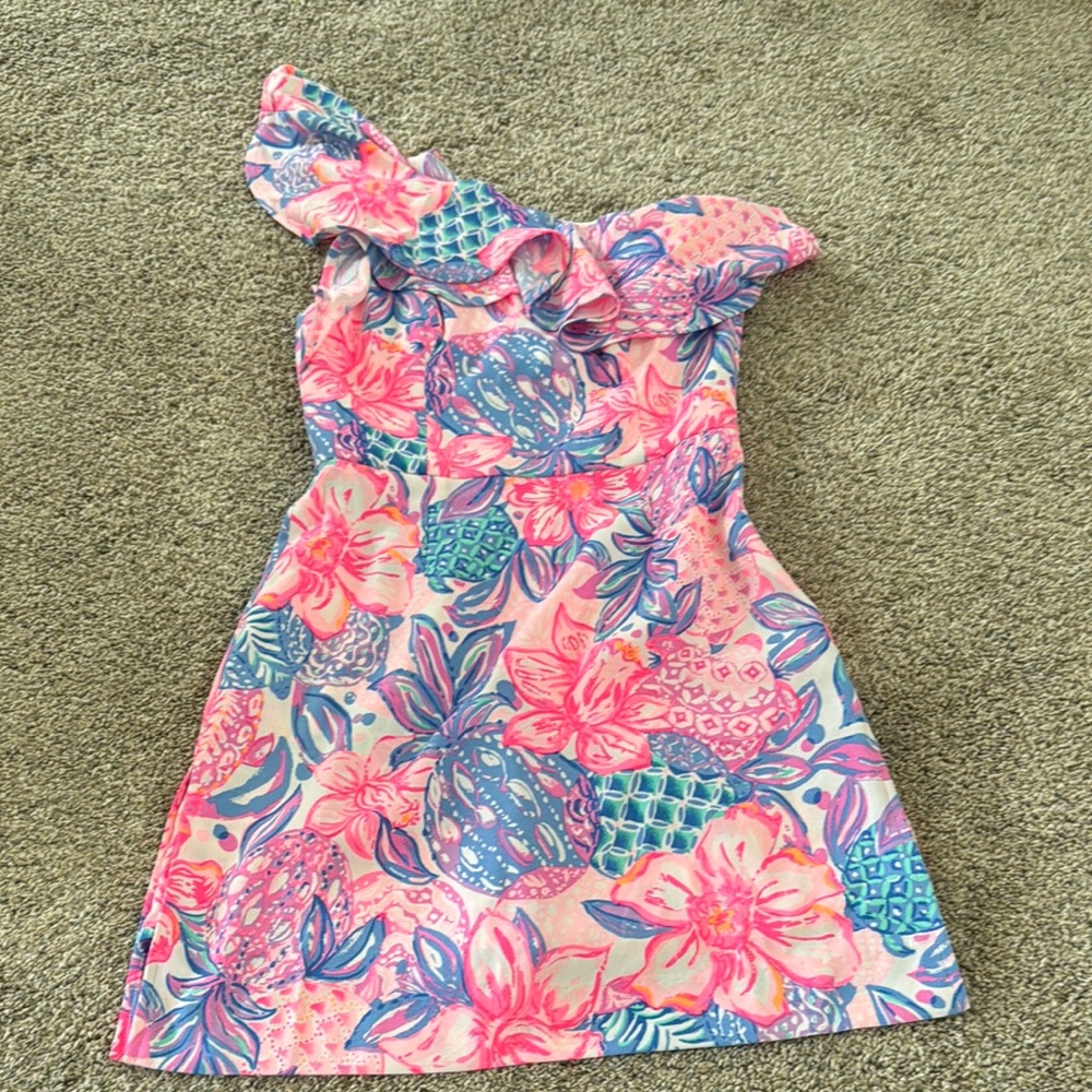 Lilly Pulitzer Pink One-Shoulder Sundress Resort Wear